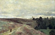 Heather covered hills near Vimoutier 1860s