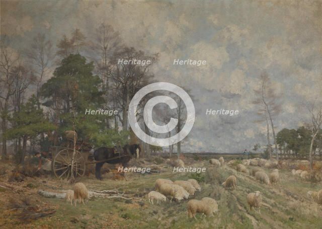 Heathland in Spring, c1870-1890. Creator: Florent Crabeels.