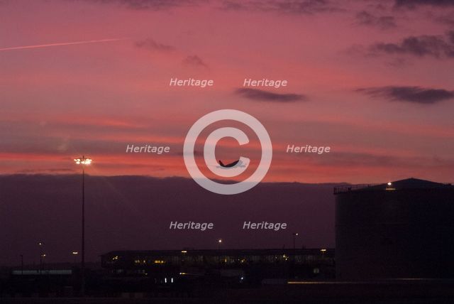 Heathrow, sunset, 2007. Creator: Ethel Davies.