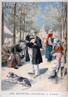Heatwave in Paris, 1895. Creator: F Meaulle