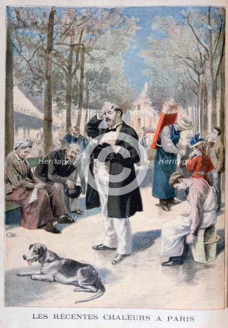 Heatwave in Paris, 1895. Creator: F Meaulle.