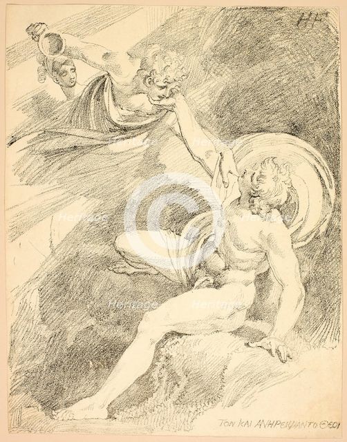 Heavenly Ganymede, plate XV from the second issue of Specimens of Polyautography, 1804. Creator: Henry Fuseli.