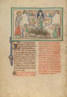 Heavenly Praise of the Victor over the Harlot; Dyson Perrins Apocalypse, about 1255-1260. Creator: Unknown