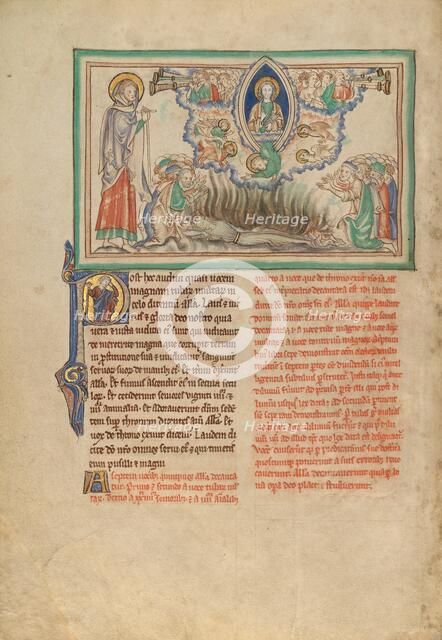 Heavenly Praise of the Victor over the Harlot; Dyson Perrins Apocalypse, about 1255-1260. Creator: Unknown.