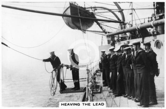 Heaving the lead, 1937. Artist: Unknown