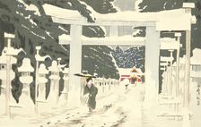 Heavy Snow at Toshogu Shrine in Ueno, 1879. Creator: Kobayashi Kiyochika