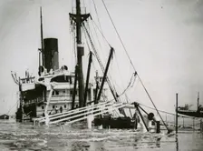 Heavy ship collision in the Elbe, 31/5/1933. Creator: Unknown