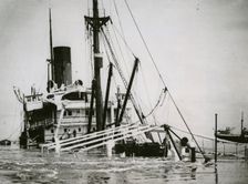 Heavy ship collision in the Elbe, 31/5/1933. Creator: Unknown