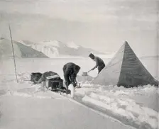 Heavy Sledging in New Snow Off Point Disappointment December 1911, (1913). Artist: Frank Debenham