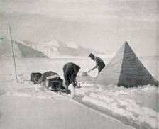Heavy Sledging in New Snow Off Point Disappointment December 1911, (1913). Artist: Frank Debenham