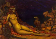 Hebe and the Eagle of Jupiter, 1926. Creator: Nikolay Kalmakov