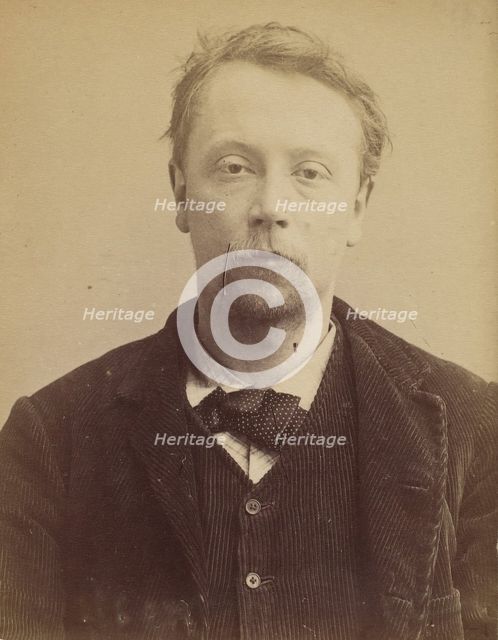 Hébert. Georges, Henri. 27 (ou 29) ans, né à Bayeux (Calvados). Menuisier. Anarchiste. 23/..., 1892. Creator: Alphonse Bertillon.