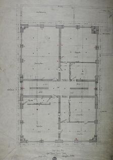 Hebrew Manual Training School, Chicago, Illinois, First Story Plan, 1889/90. Creator: Adler & Sullivan