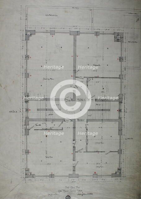 Hebrew Manual Training School, Chicago, Illinois, First Story Plan, 1889/90. Creator: Adler & Sullivan.