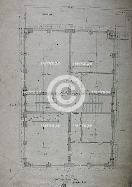 Hebrew Manual Training School, Chicago, Illinois, First Story Plan, 1889/90. Creator: Adler & Sullivan.