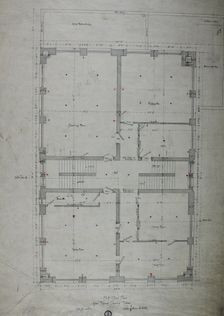 Hebrew Manual Training School, Chicago, Illinois, First Story Plan, 1889/90. Creator: Adler & Sullivan