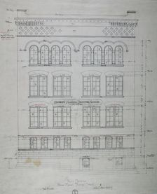 Hebrew Manual Training School, Chicago, Illinois, Front Elevation, 1889/90. Creator: Adler & Sullivan