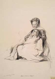 Hebrew Woman and Child, 1840. Creator: Joseph Nash