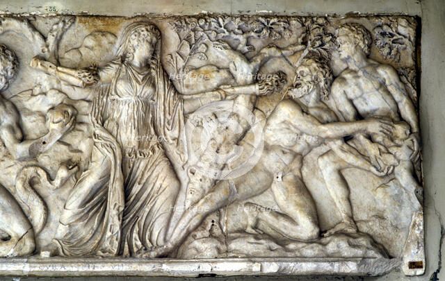 Hecate and giants, Roman relief. Artist: Unknown