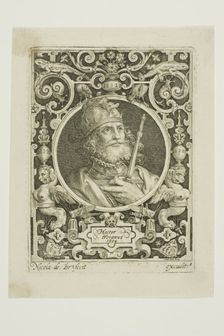 Hector of Troy, plate one from The Nine Worthies, 1594, reworked second state. Creator: Nicolaes de Bruyn