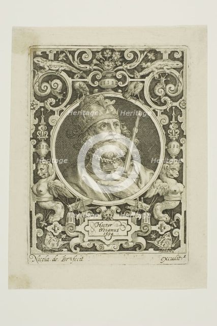 Hector of Troy, plate one from The Nine Worthies, 1594, reworked second state. Creator: Nicolaes de Bruyn.
