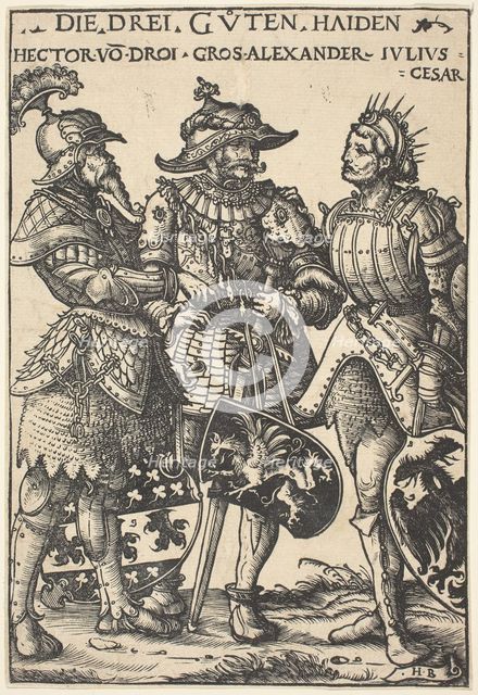 Hector, Alexander and Julius Caesar, 1516. Creator: Hans Burgkmair, the Elder.