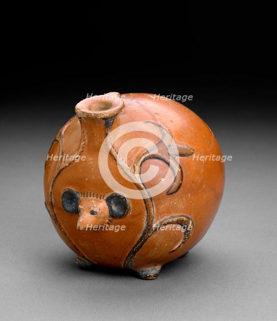 Hedgehog vase, red polished pottery with painted details, XVIIIth Dynasty (c1540 BC-c1292 BC) Artist: Unknown.