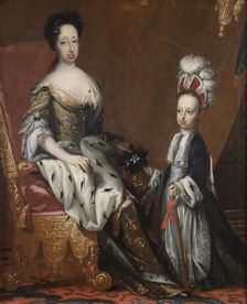 Hedvig Eleonora, 1636-1715, Queen of Sweden and Karl Fredrik, 1700-1739, Duke of Holstein, 1704. Creator: David von Krafft