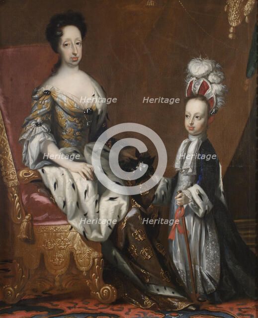 Hedvig Eleonora, 1636-1715, Queen of Sweden and Karl Fredrik, 1700-1739, Duke of Holstein, 1704. Creator: David von Krafft.