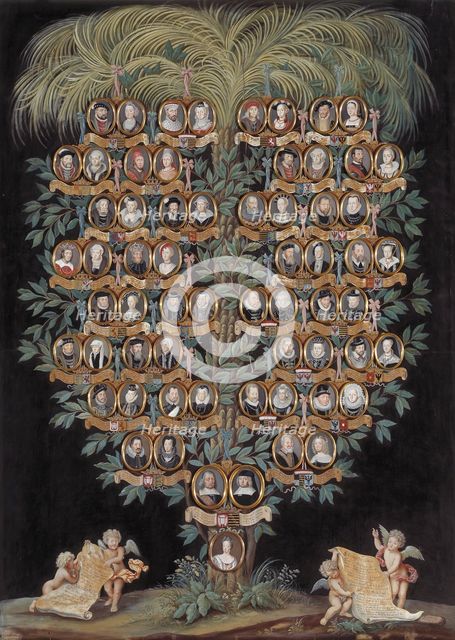 Hedvig Eleonora, Queen of Sweden, family tree, 1704. Creator: Eric Utterhielm.