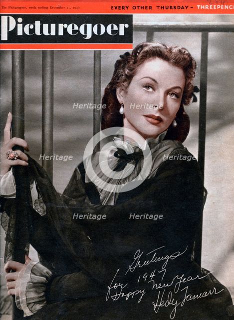 Hedy Lamarr (1914-2000), Austrian-born American actress, 1946. Artist: Unknown
