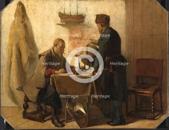 Heemskerck and Barents Planning their Second Expedition to the Far North, 1862. Creator: Christoffel Bisschop.