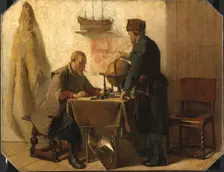 Heemskerck and Barents Planning their Second Expedition to the Far North, 1862. Creator: Christoffel Bisschop