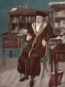 Hegel in his study, 19th century. Creator: R. Cremer