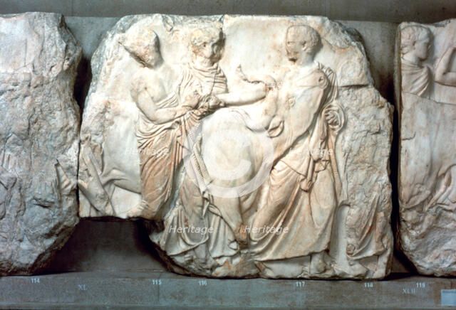 Heifers led to sacrifice, from the south frieze of the Parthenon, 447-432 BC. Artist: Unknown
