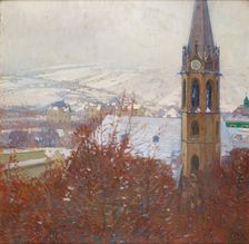 Heiligenstadt in the snow, 1904/1905. Creator: Carl Moll