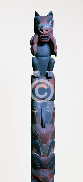 Heiltsuk nation totem post. Artist: Unknown
