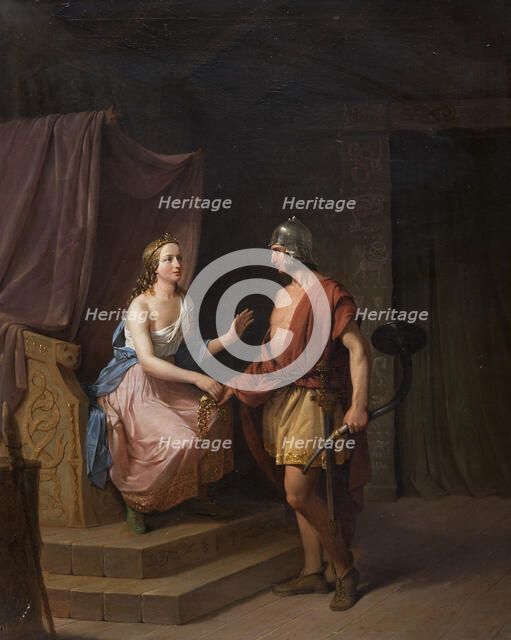 Heimdal hands over the Brisinga jewelry to Freya, 1846. Creator: Nils Andersson.