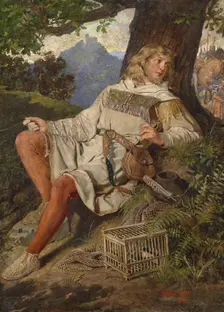 Heinrich der Vogler sitting under a tree. Creator: Walter, Ottokar (1853-1904)