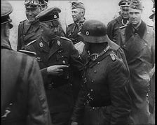 Heinrich Himmler Standing Next to and Pointing Towards a German Army Commander With..., 1939. Creator: British Pathe Ltd