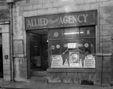 Heinz promotion in the Allied Travel Agency window, Mexborough, South Yorkshire, 1960. Creator: Michael Walters