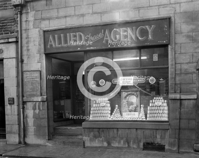 Heinz promotion in the Allied Travel Agency window, Mexborough, South Yorkshire, 1960. Artist: Michael Walters