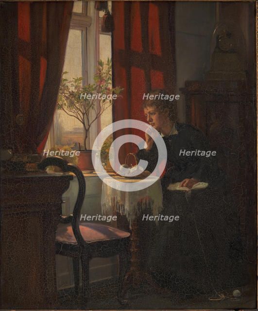 Helga Johansen, the artist's sister, 1866-1900. Creator: Viggo Johansen.