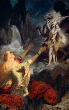Helgi Hundingsbane returns to Valhalla 1890. Creator: James Doyle Penrose