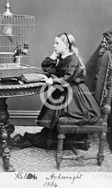 Helen Arkwright at Willersley Castle, Derbyshire, 1864. Artist: Unknown