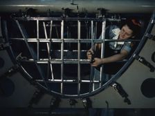 Helen Bray, who left school to become a mech..., Consolidated Aircraft Corp, Fort Worth, Texas, 1942 Creator: Howard Hollem