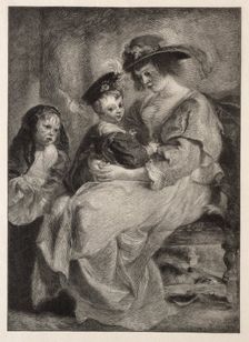Helen Fourment and her Children, 1894. Creator: Timothy Cole (American, 1852-1931)