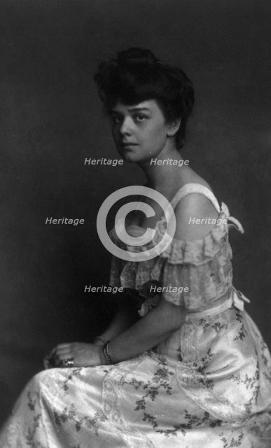Helen Hay, three-quarter length portrait, seated, facing left, n.d.. Creator: Frances Benjamin Johnston.