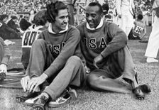 Helen Stephens and Jesse Owens, American athletes, Berlin Olympics, 1936