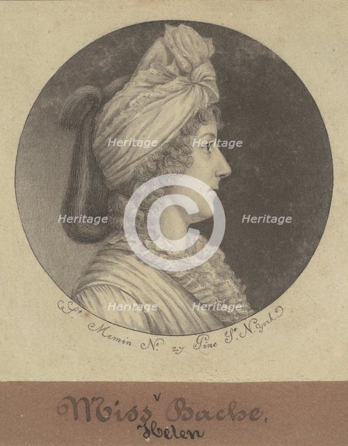 Helena Bache, 1797. Creator: Charles Balthazar Julien Févret de Saint-Mémin.